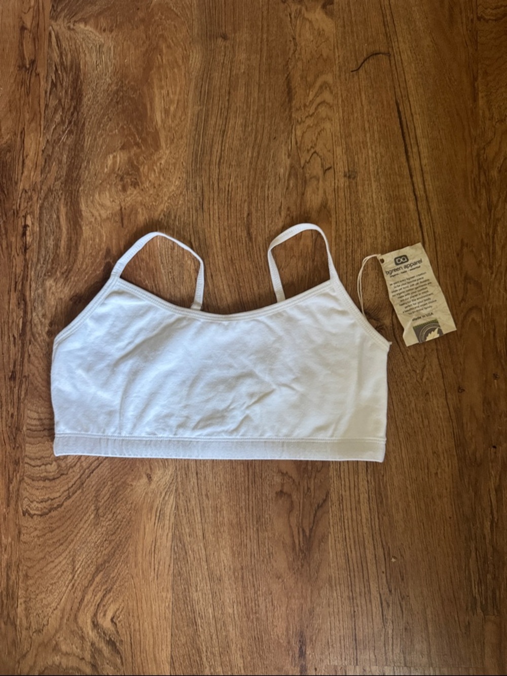BGREEN Organic Cotton Bra with Adjustable Straps - XS !Natural - NWT